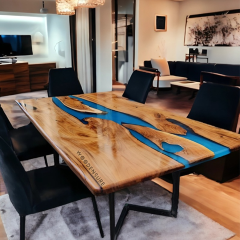 Buy Wooden Resin Epoxy Dining Room Table Online with regard to Understanding the artistry behind custom wood dining tables with epoxy finishes